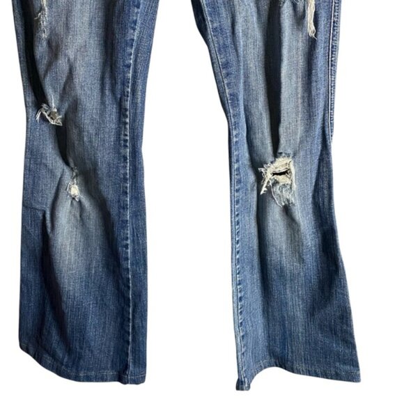 Mavi Women's Marie Super Low Rise Distressed Flare Denim Jeans - Picture 3 of 9